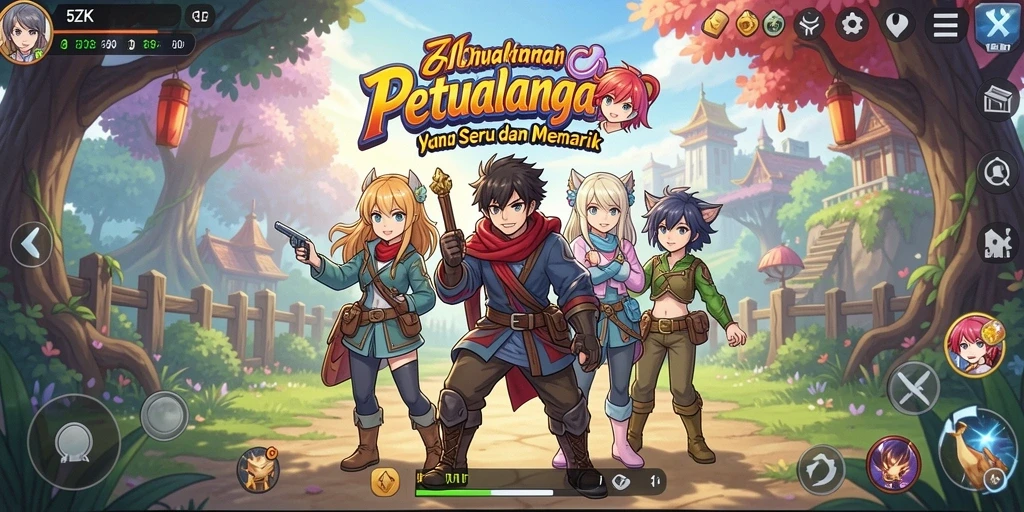 Tampilan gameplay seru dari 5ZK yang penuh warna.