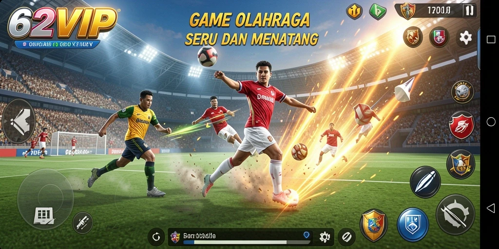 Screenshot gameplay 62VIP yang memperlihatkan aksi olahraga yang seru.