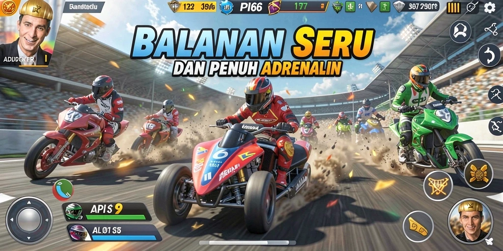 Tampilan seru balapan di API66 dengan berbagai kendaraan cepat.