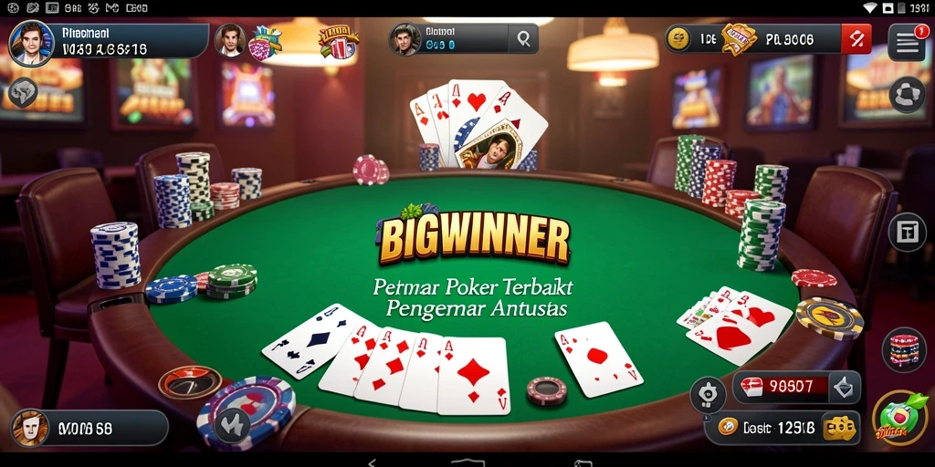 Tampilan gameplay Poker yang seru dan menarik di BIGWINNER.