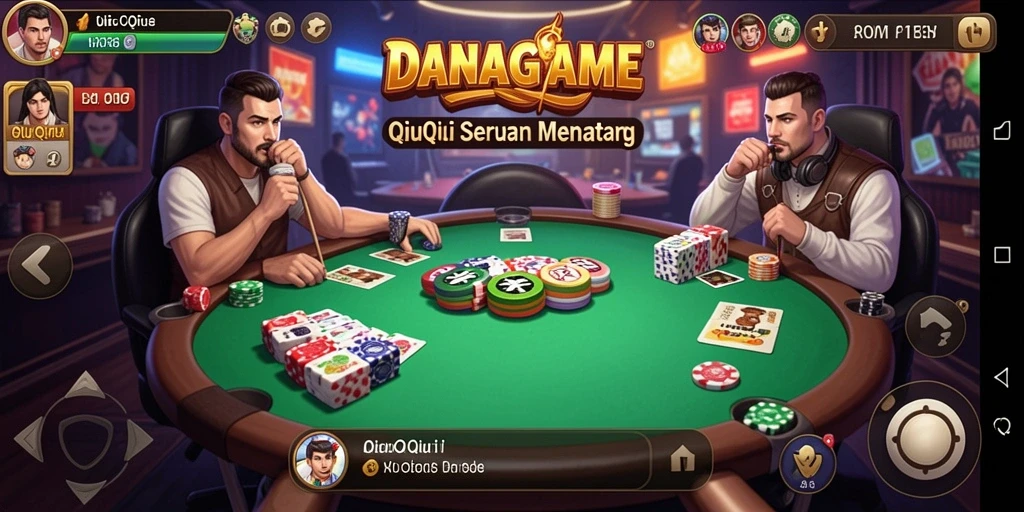 Gameplay seru QiuQiu dalam DANAGAME yang menantang.