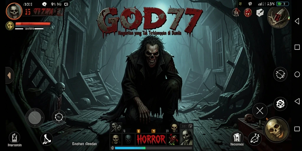 Gameplay menegangkan dari GOD77 dengan atmosfer Horror yang mencekam.