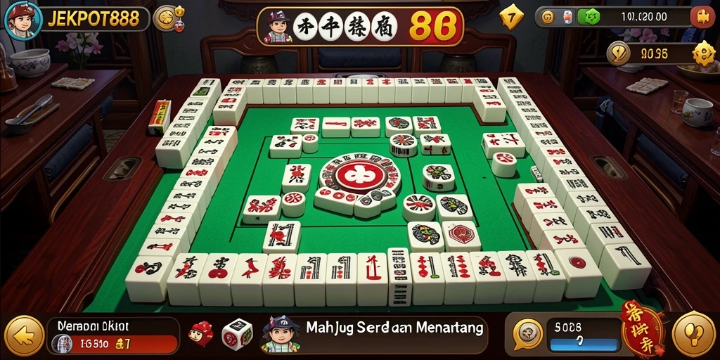 Gameplay JEKPOT88 yang seru dalam permainan Mahjong.