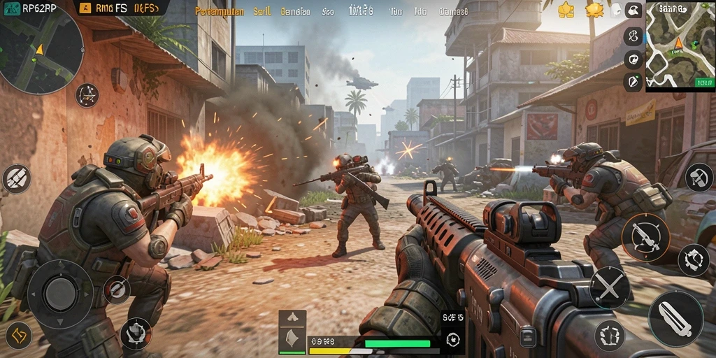 Screenshot gameplay RP62RP menampilkan aksi pertempuran yang mendebarkan.