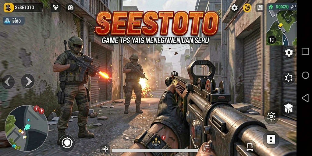 Screenshot gameplay SESETOTO menampilkan aksi seru dalam pertempuran TPS.