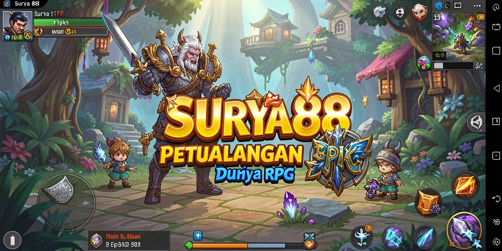 Menampilkan aksi seru dalam petualangan RPG SURYA88.