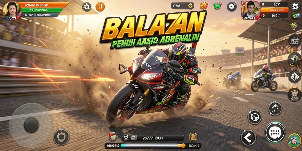 Tampilan aksi balapan motor yang intens dari VO777.