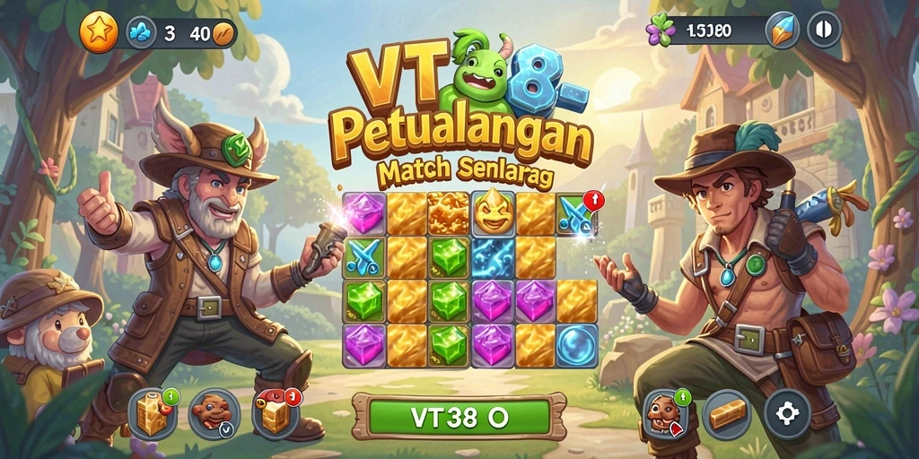 Screenshot gameplay <strong>VT38</strong> yang menampilkan keseruan mencocokkan item.