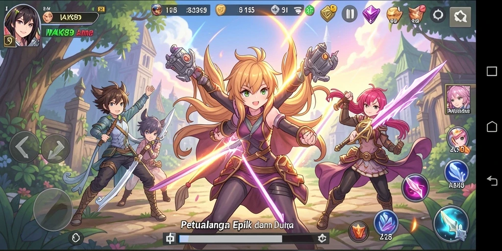 Tampilan gameplay menakjubkan dalam dunia Anime yang penuh petualangan.